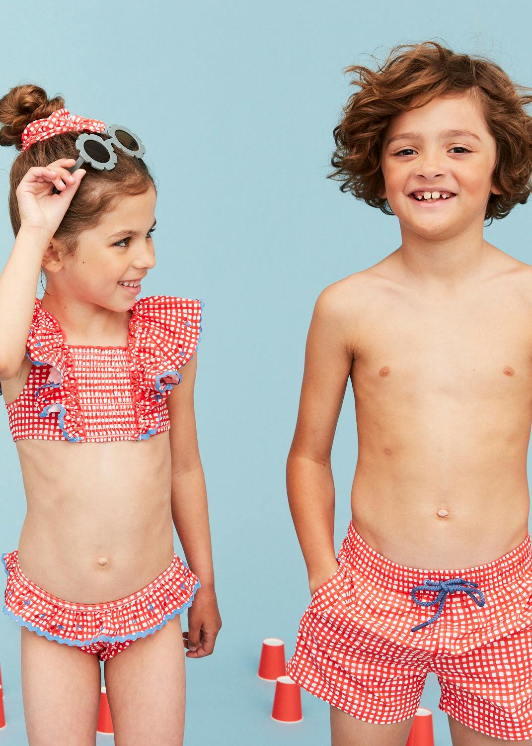 SCW x J&Josh Red Gingham Cherry Bikini
