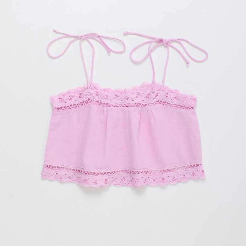 ISLA LACE TOP PINK