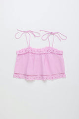 ISLA LACE TOP PINK