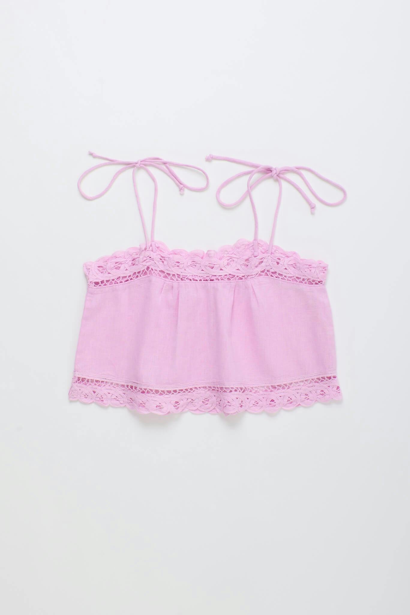 ISLA LACE TOP PINK