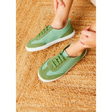 Canvas Lace Up Plimsols in Green (23-35EU)