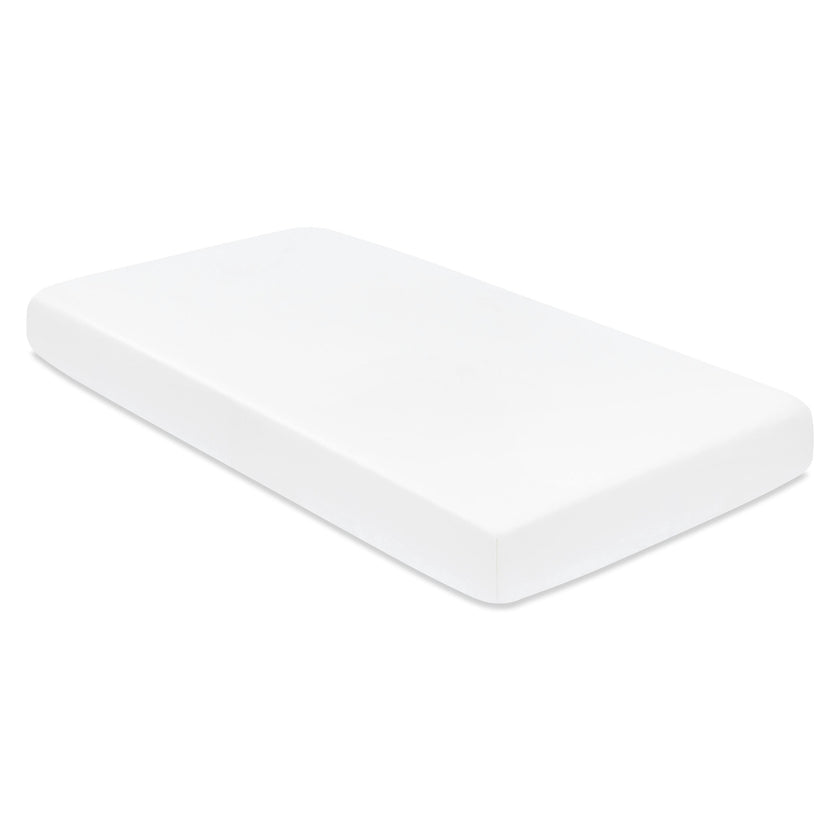 Crib Sheet in GOTS Certified Organic Brushed Cotton in Bright White