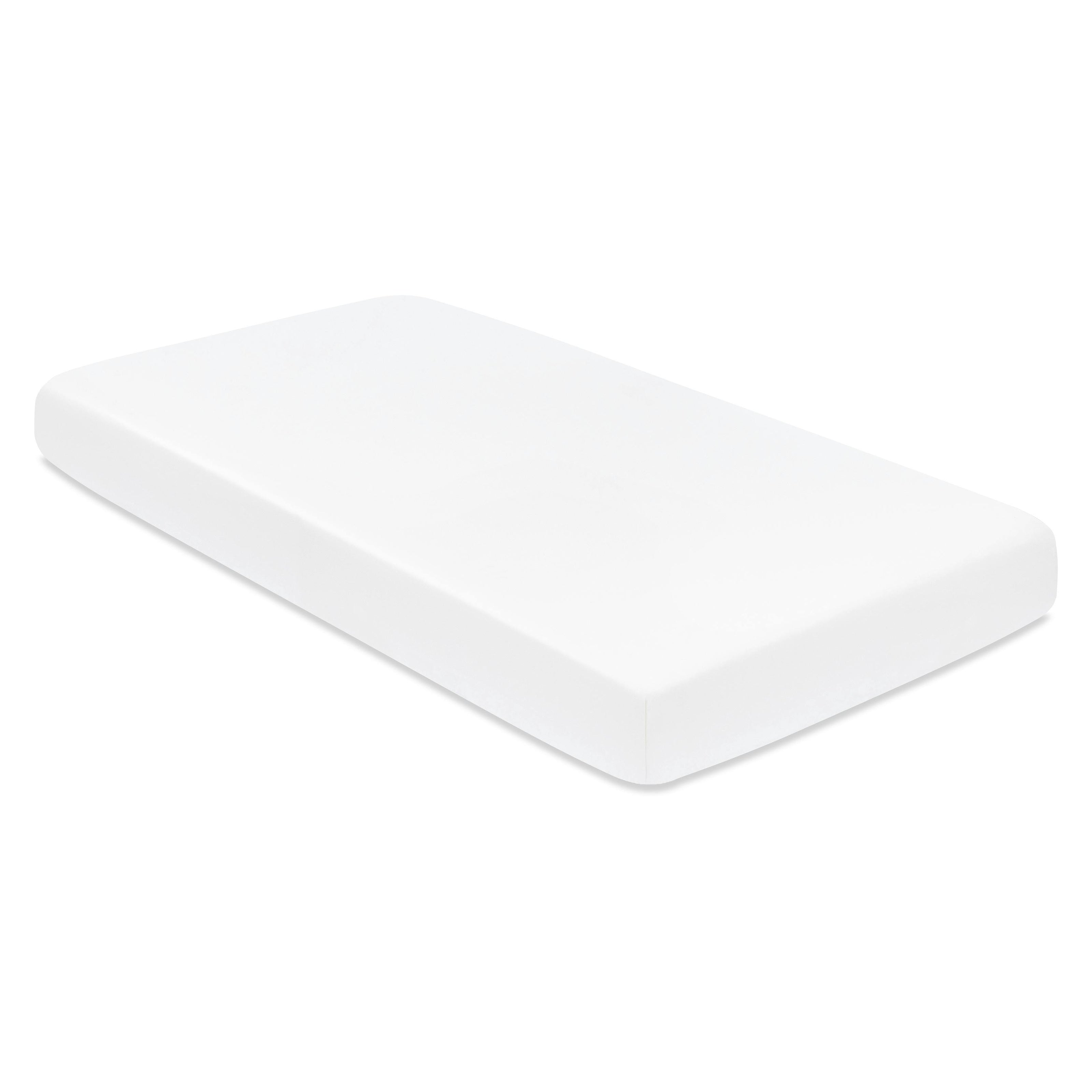 Crib Sheet in GOTS Certified Organic Brushed Cotton in Bright White