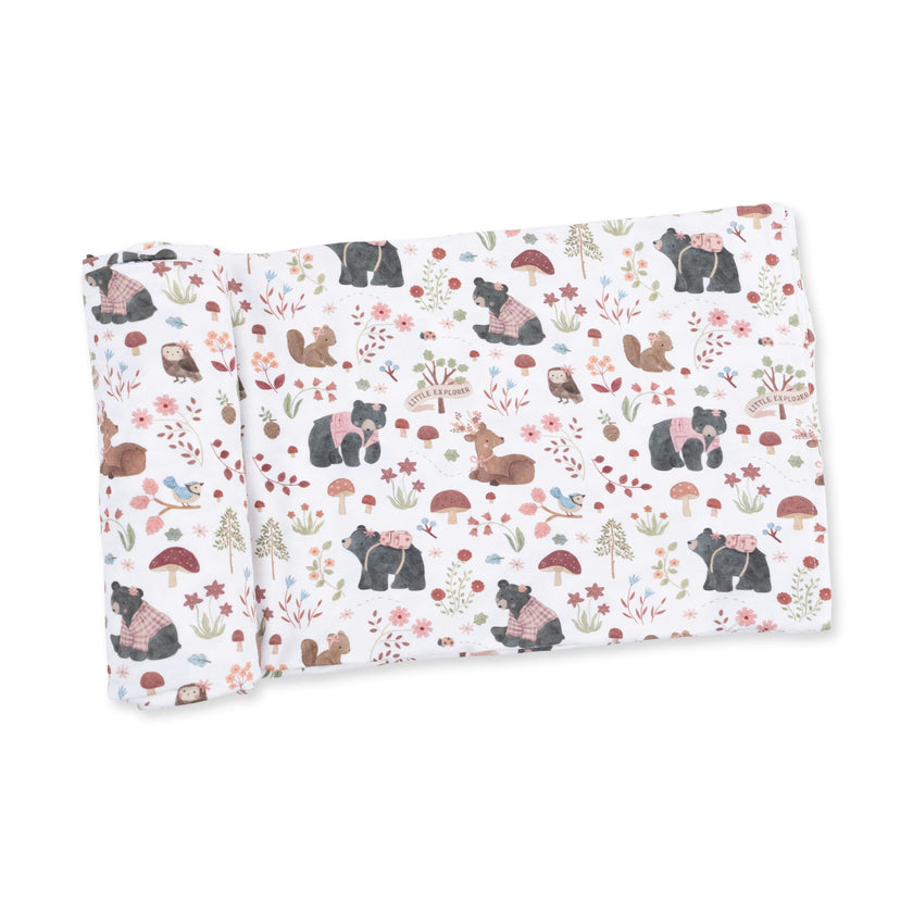 Southern Woodland Animals Pink - Swaddle Blanket