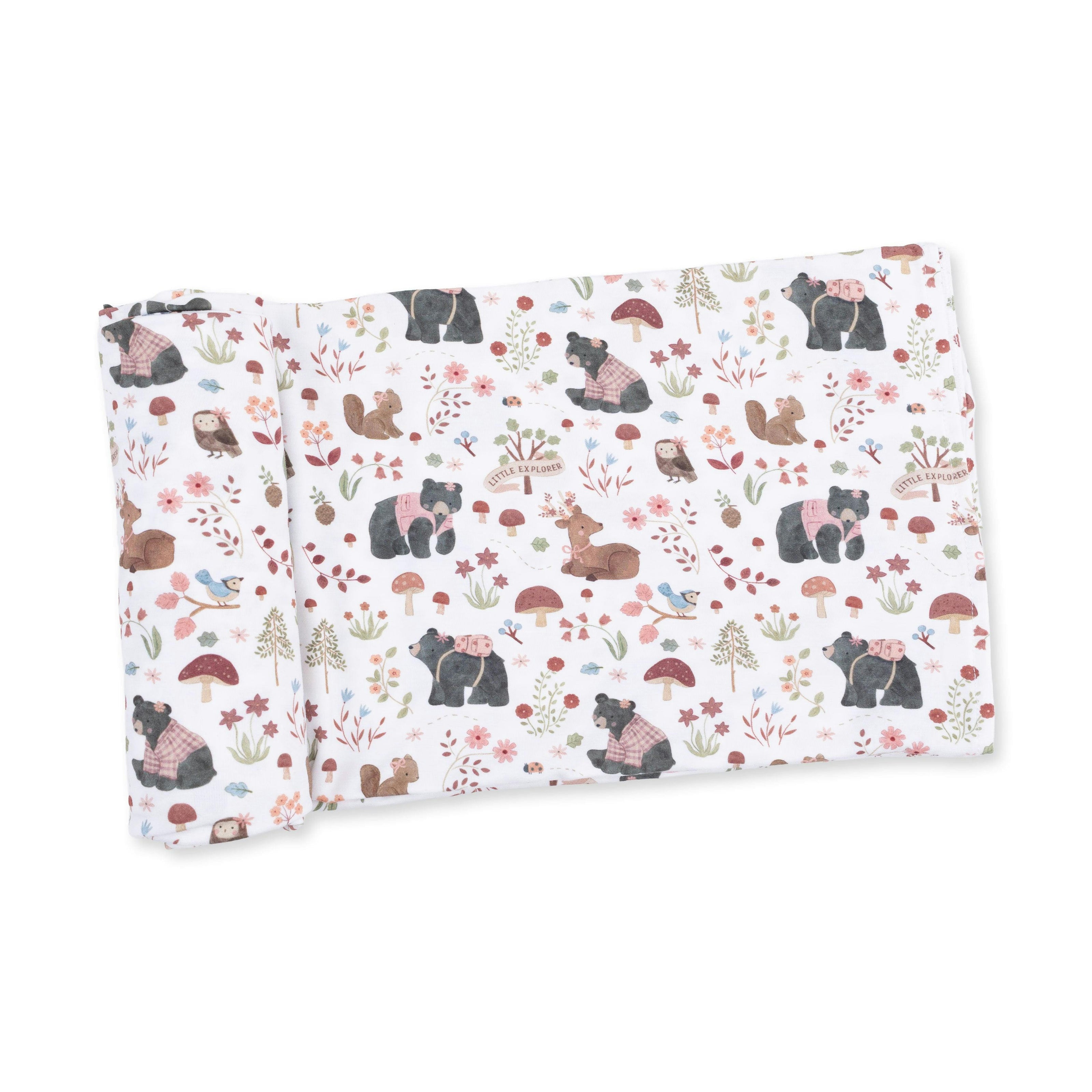 Southern Woodland Animals Pink - Swaddle Blanket