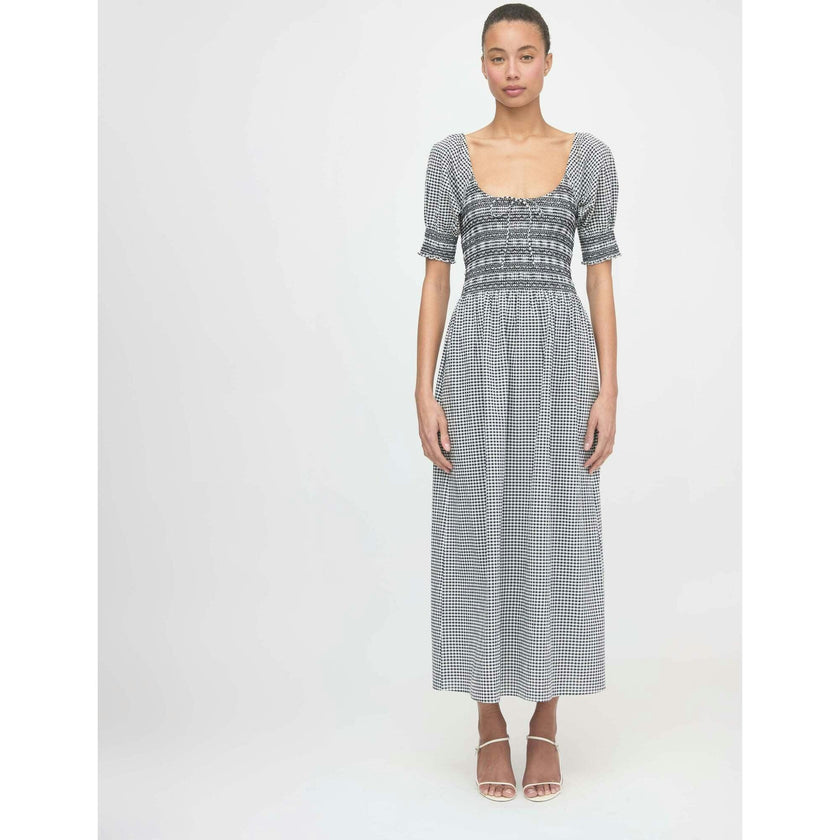 The Madeline Nap Dress - Black/Sand Gingham