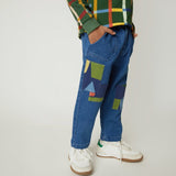 Patched Denim Pant