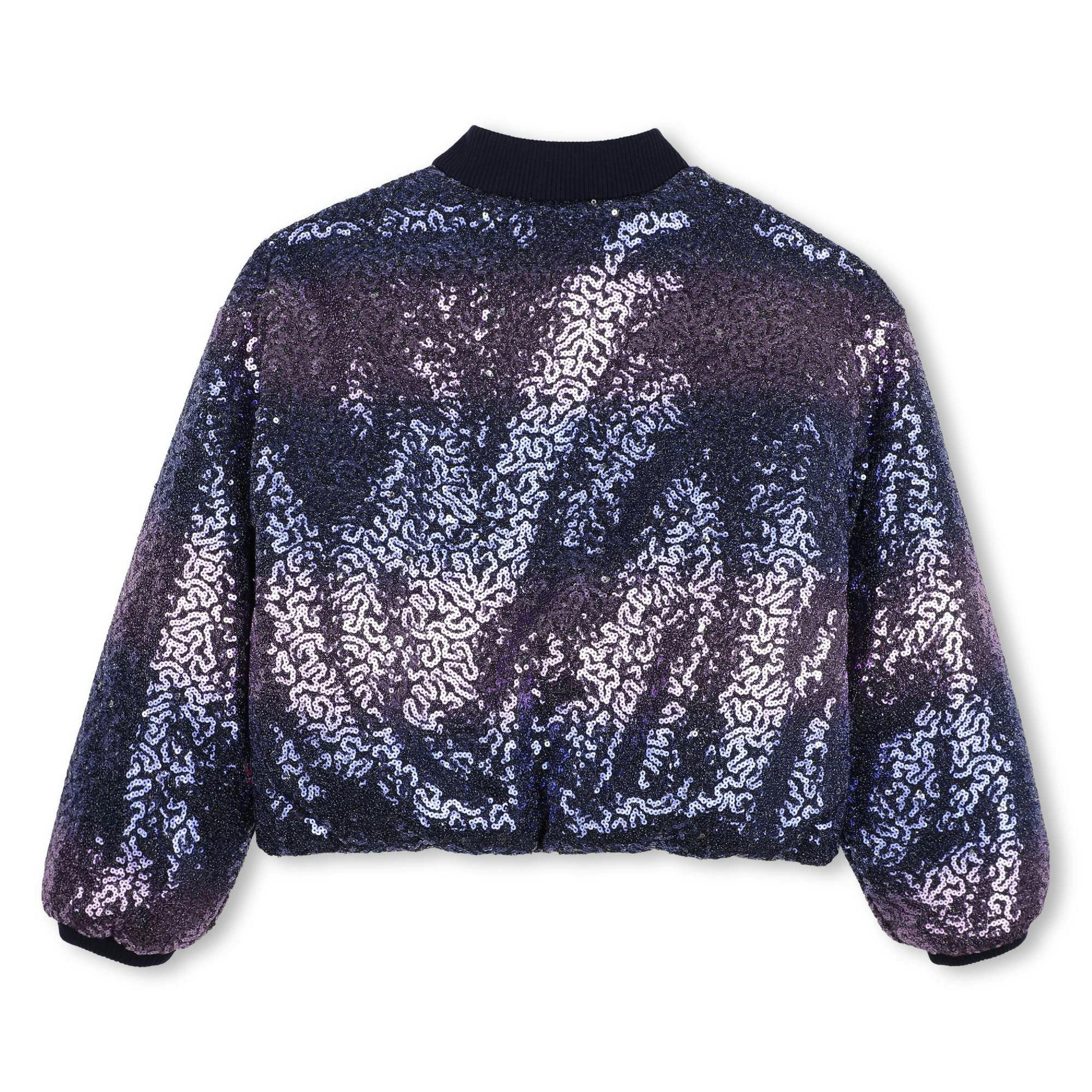Navy Sequin Zip Jacket