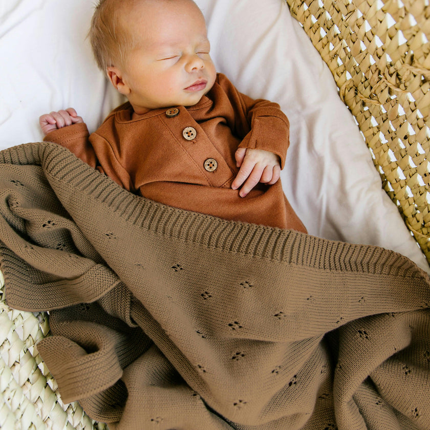 Organic Cotton Pointelle Baby Blanket