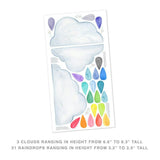 Rainbow Raindrops • Peel-and-Stick Wall Decals