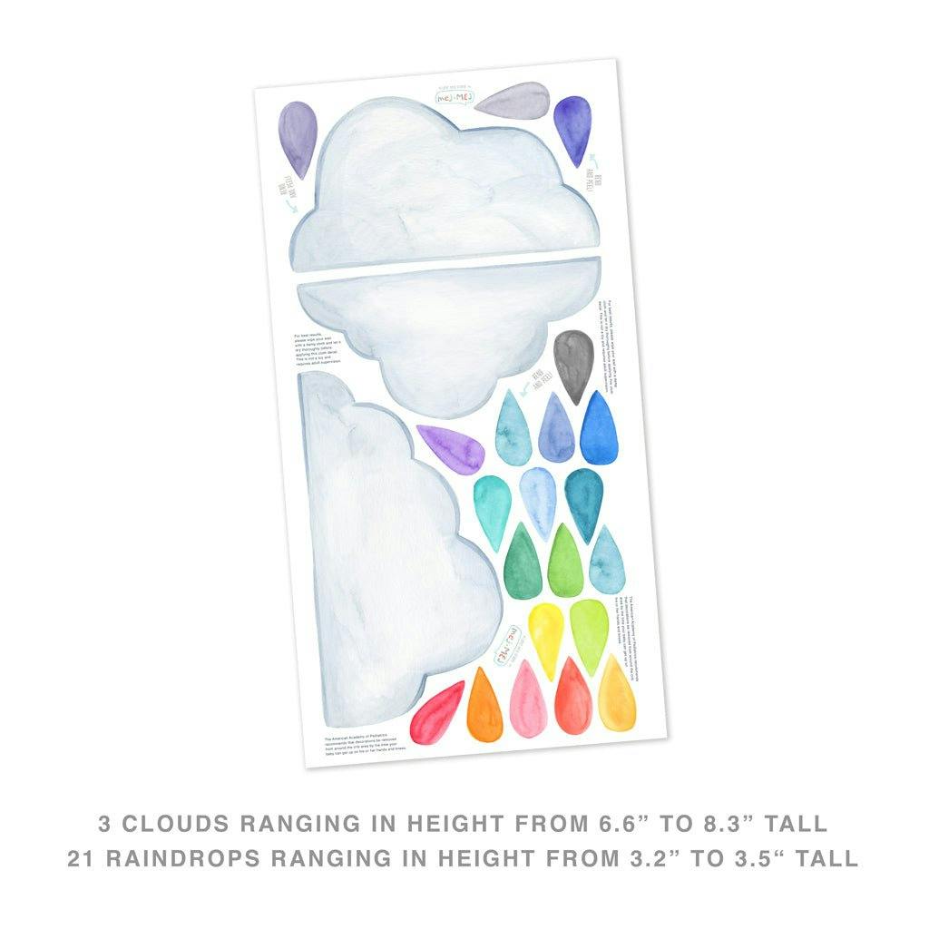 Rainbow Raindrops • Peel-and-Stick Wall Decals