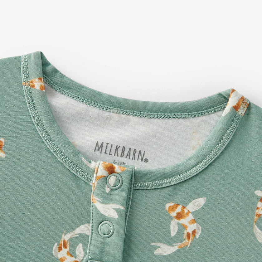 Swimming Koi Cotton Stretch Shortall
