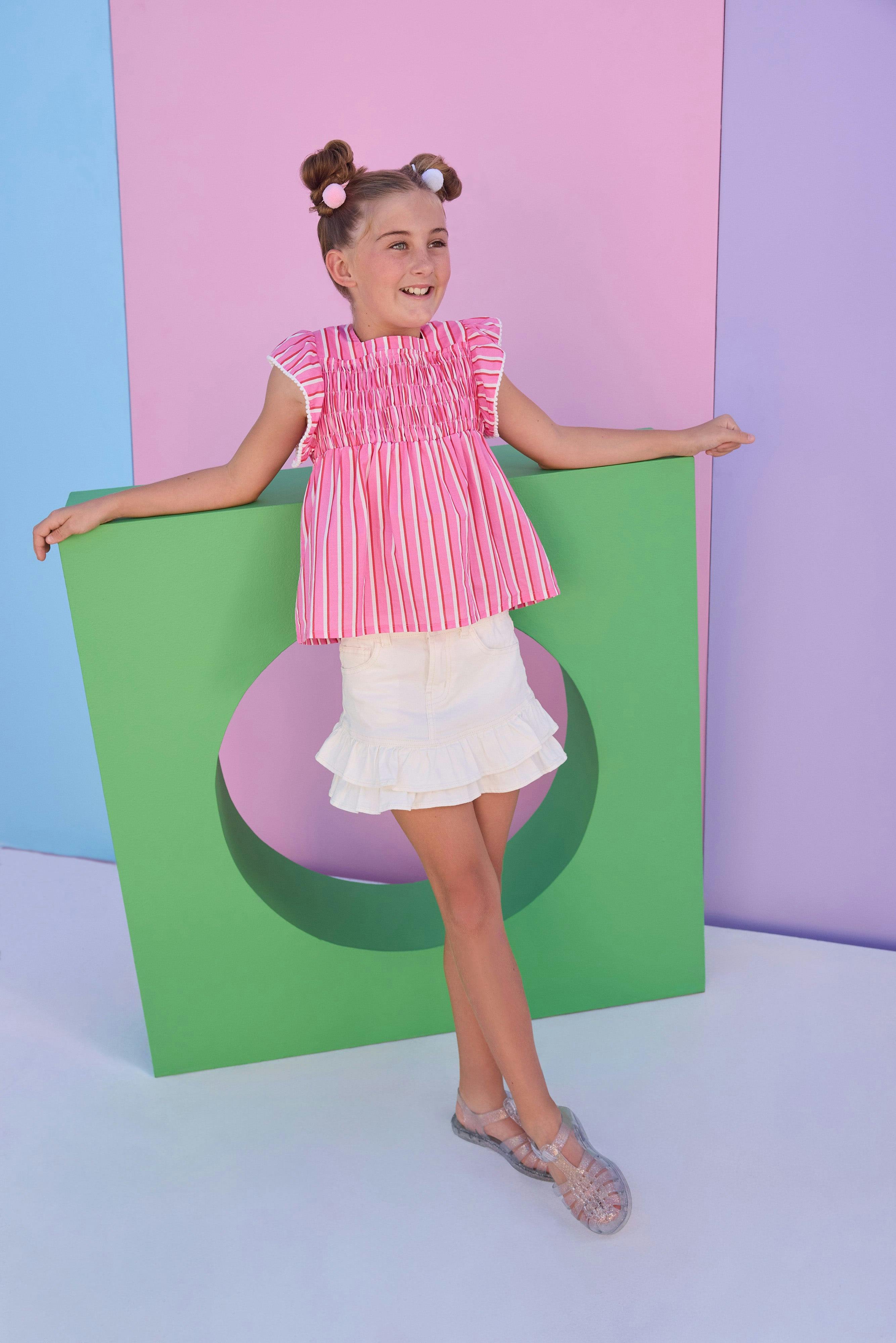 Chloe Top - Saltwater Taffy Stripe