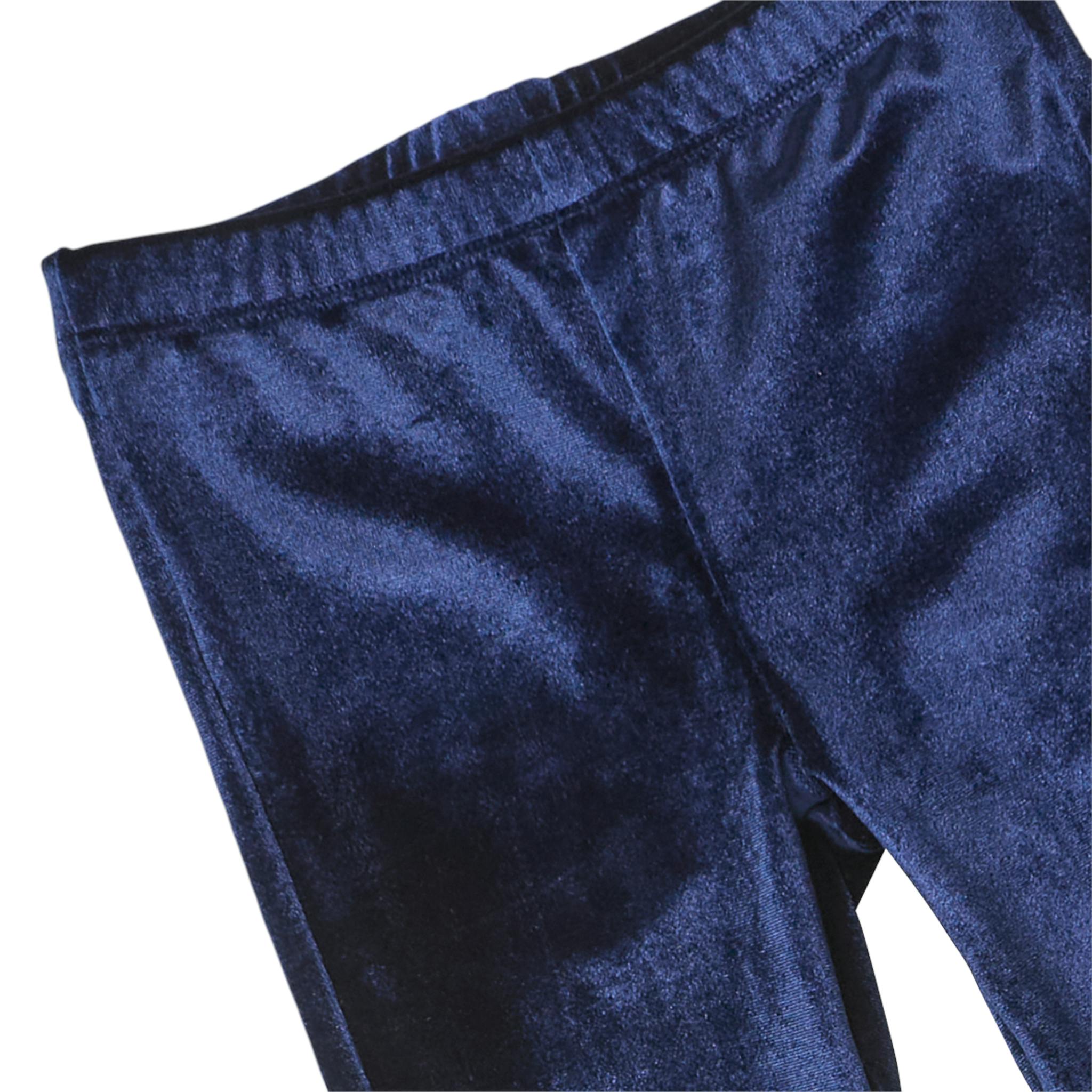 Girls Velour Legging - Navy