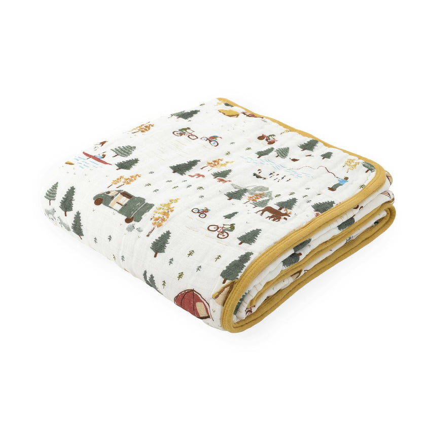 Original Organic Cotton Muslin Quilt - Alpine Adventure