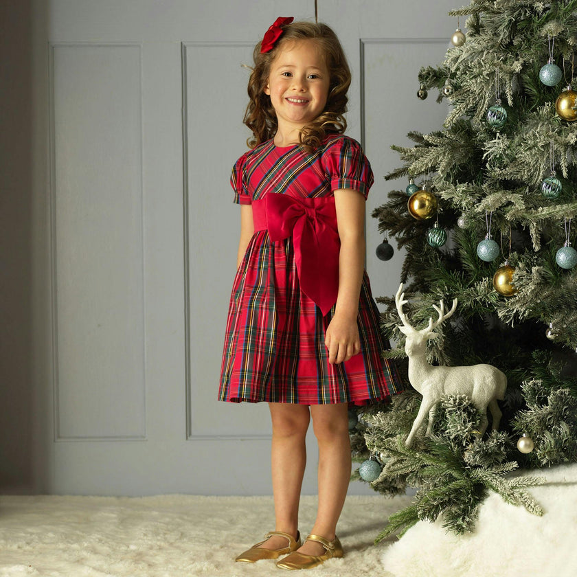 Red Tartan Bow Dress