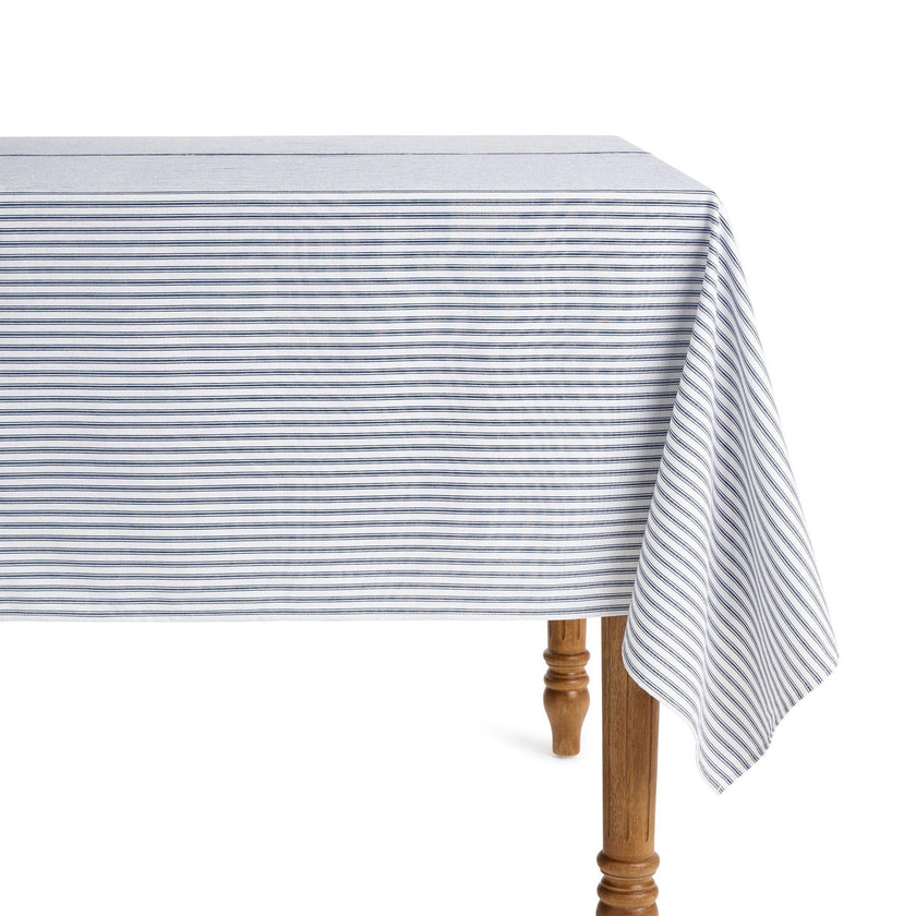 Signature Navy French Ticking Table Linen