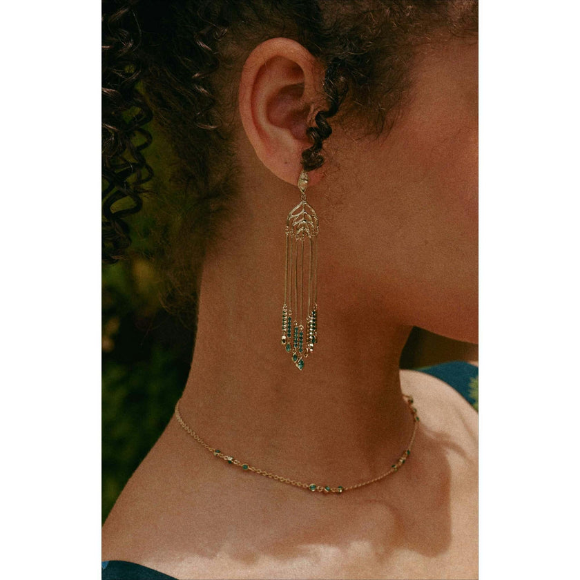 Verdant Whisper Tassels Earrings