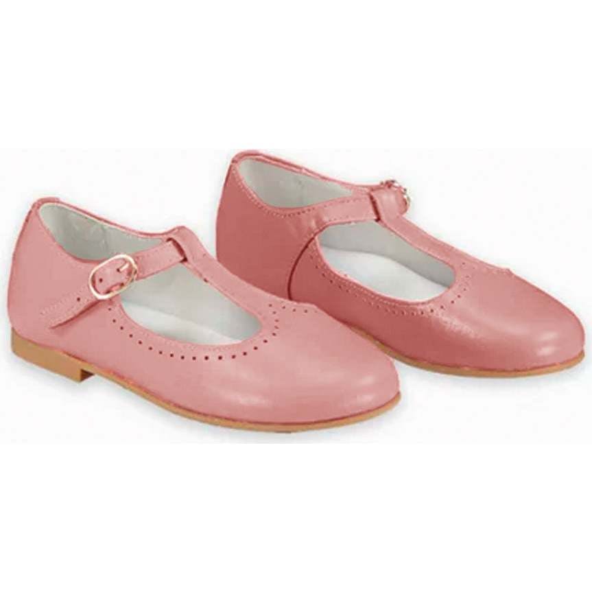 Pink Leather Girl T-Bar Shoes, Pink