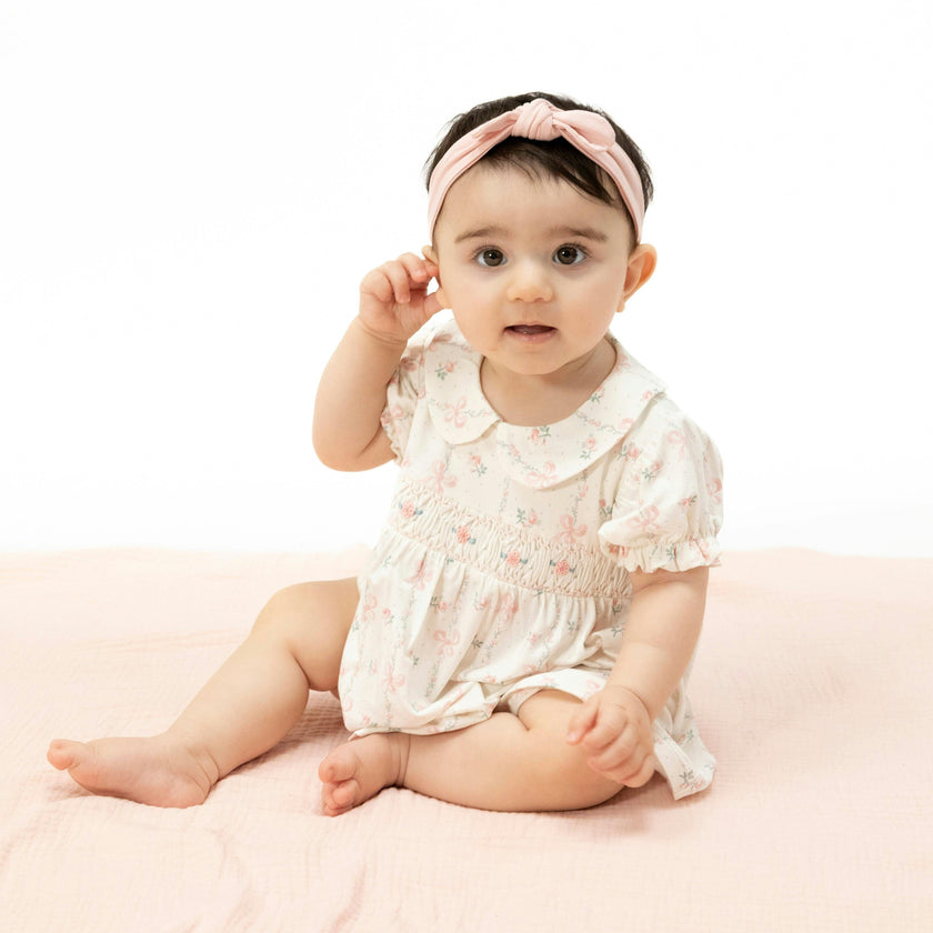 Dainty Buds and Bows - Smocked Dress Set