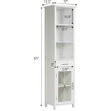 Delaney Wooden Linen Cabinet with Drawer and Open Shelves