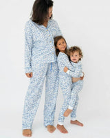 Floral Bunnies Woman's Pima Cotton Long Pajama Set