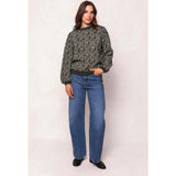 Vivienne Sweater in Emerald Lattice Bloom