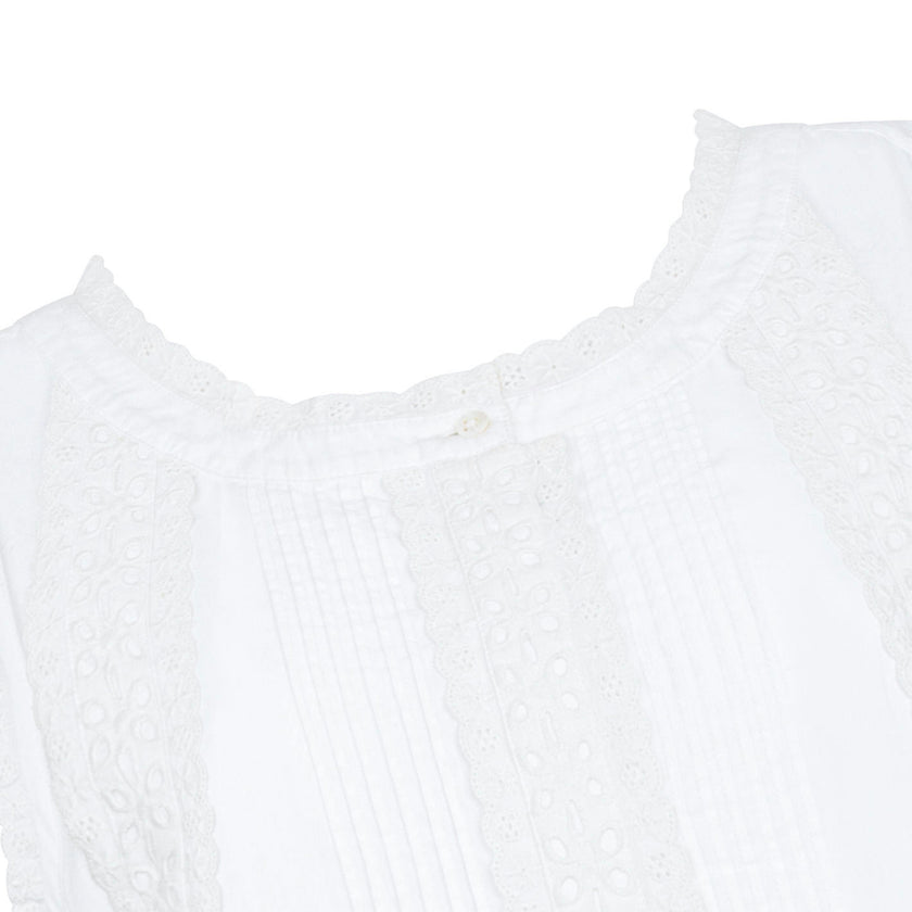 women's embroidered white dress