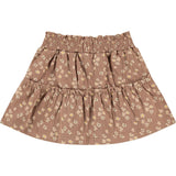 Tiered All-Over Floral Graphic Print Cinched Waist Skirt