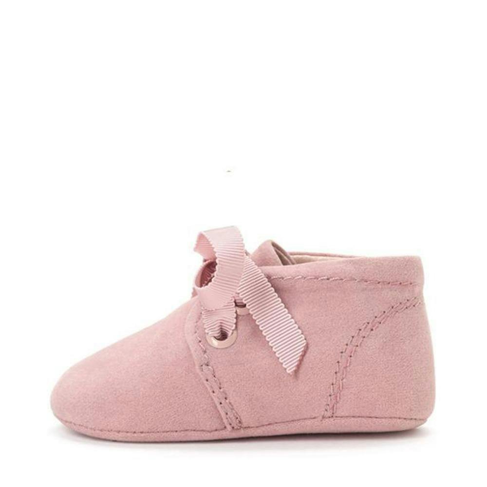 Minime Velvet Pre-Walker Baby Lace-Up Shoes