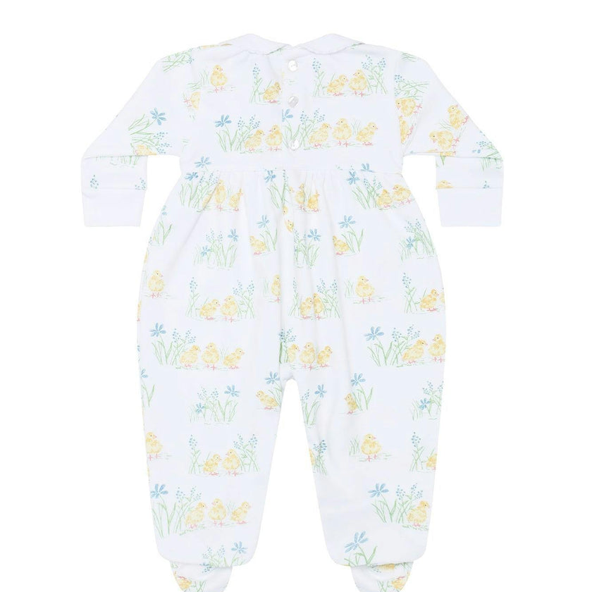 Chicks Print Smocked Footie