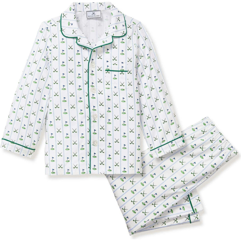 Kid's Twill Pajama Set in Fairway Stripe