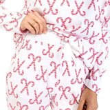 Women's Candy Cane Pajama Shirt and Pant Set