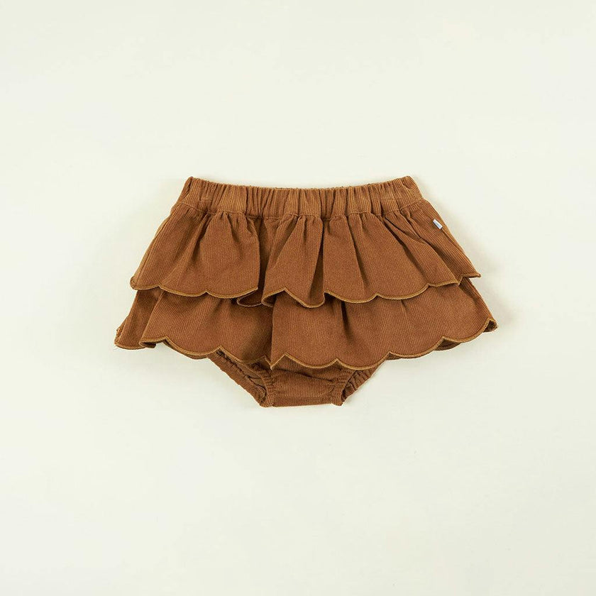 Camel Cotton Corduroy Scalloped Bummie