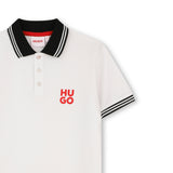 White Contrast Collar Polo