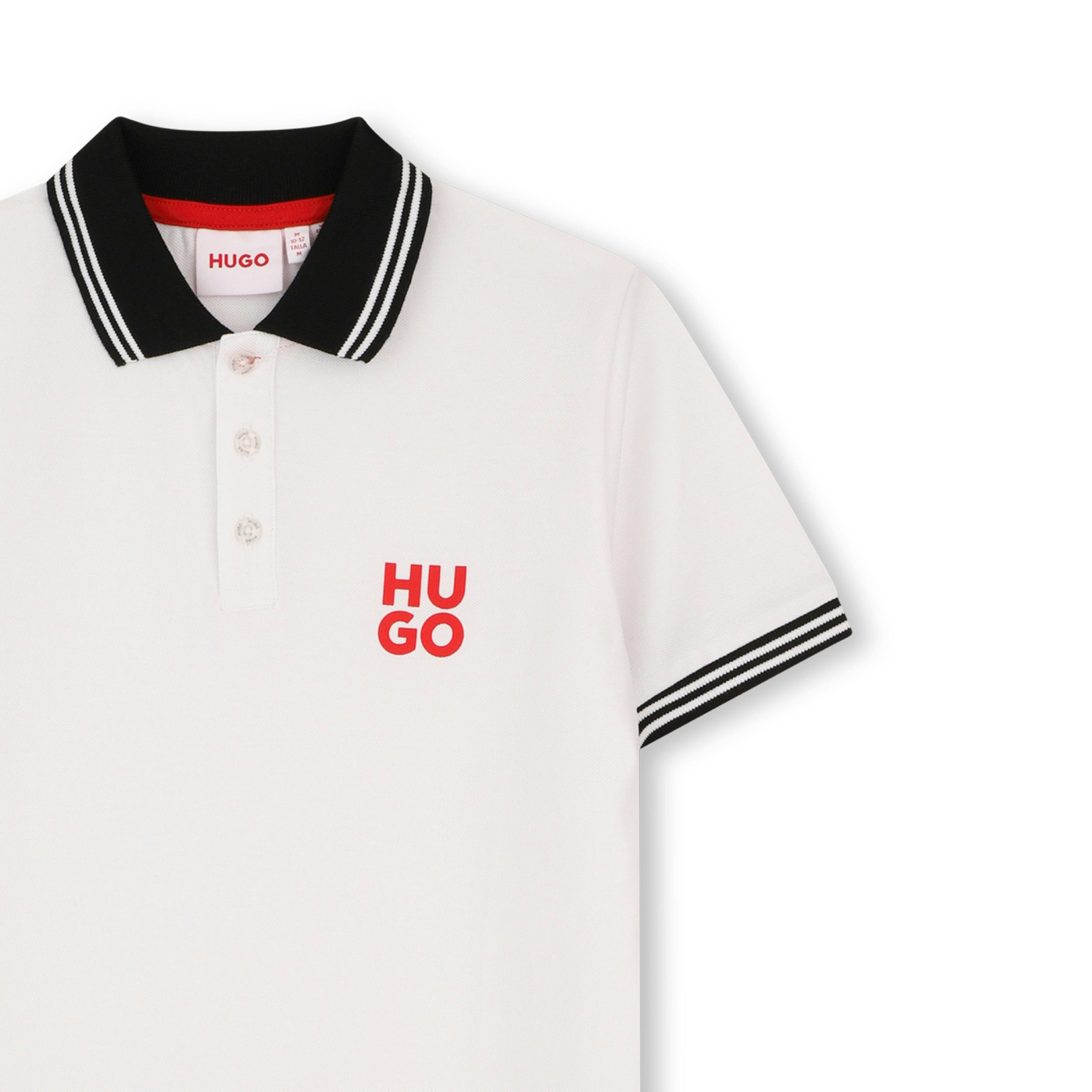 White Contrast Collar Polo