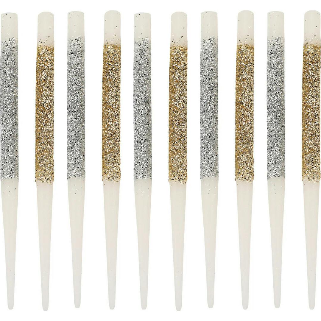 Metallic Glitter Birthday Candles (set of 10)