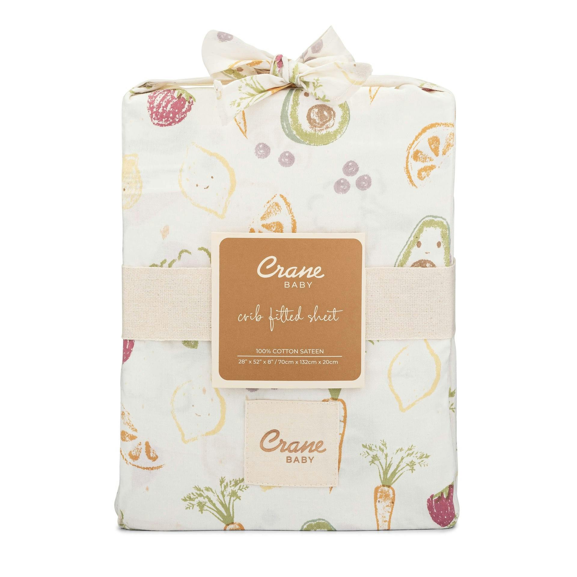 Clementine Fruits & Veggies Cotton Fitted Crib Sheet