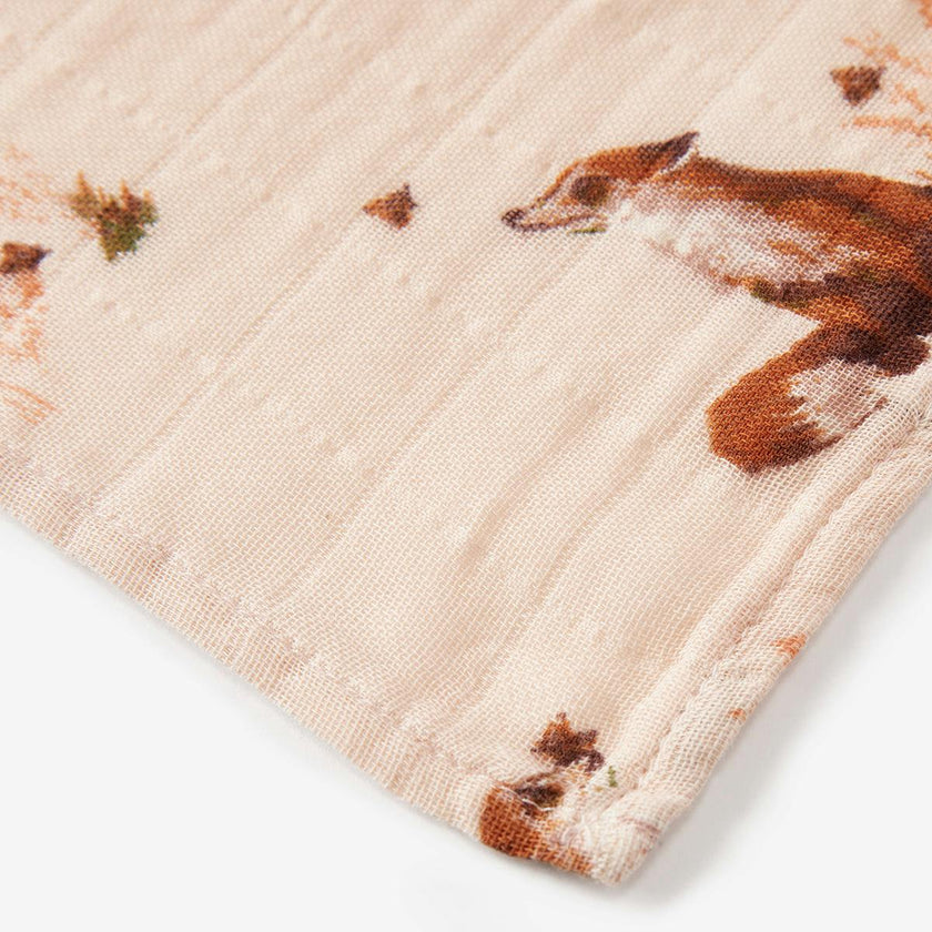 Floral Organic Cotton Muslin Swaddle Blanket