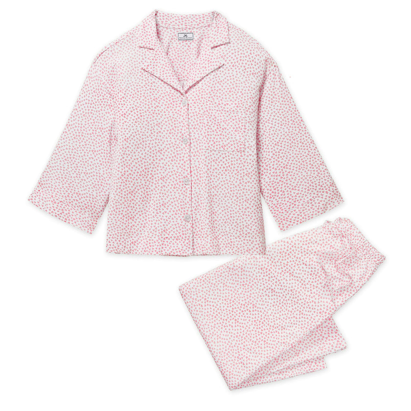 The Olivia Wide Leg Pajama Set in Sweethearts