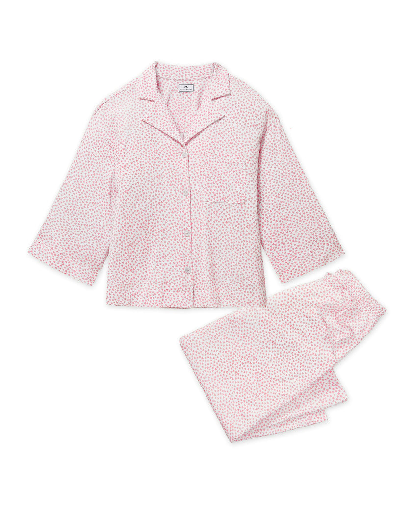 The Olivia Wide Leg Pajama Set in Sweethearts