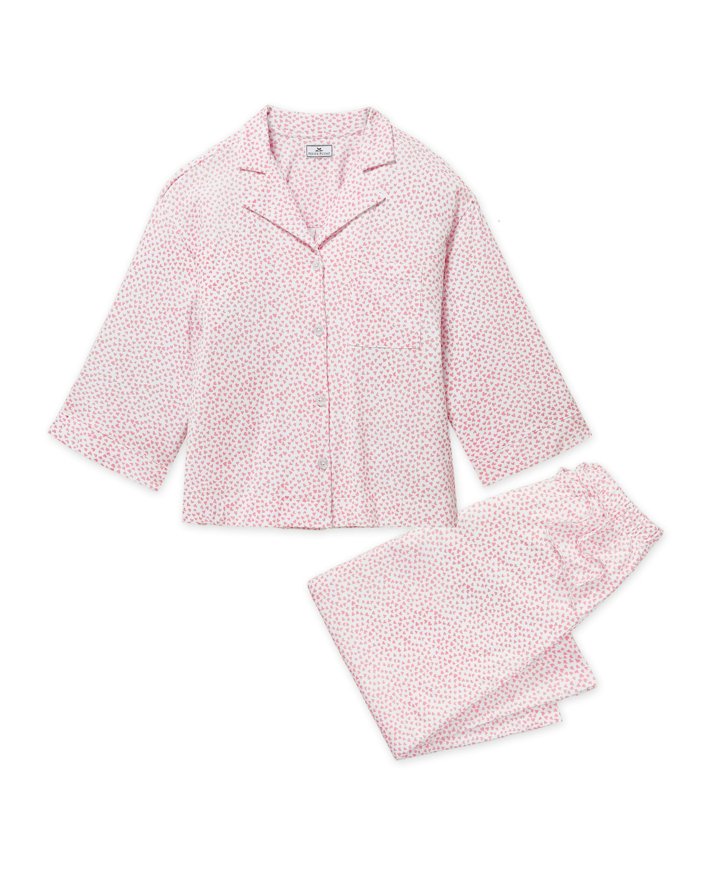 The Olivia Wide Leg Pajama Set in Sweethearts