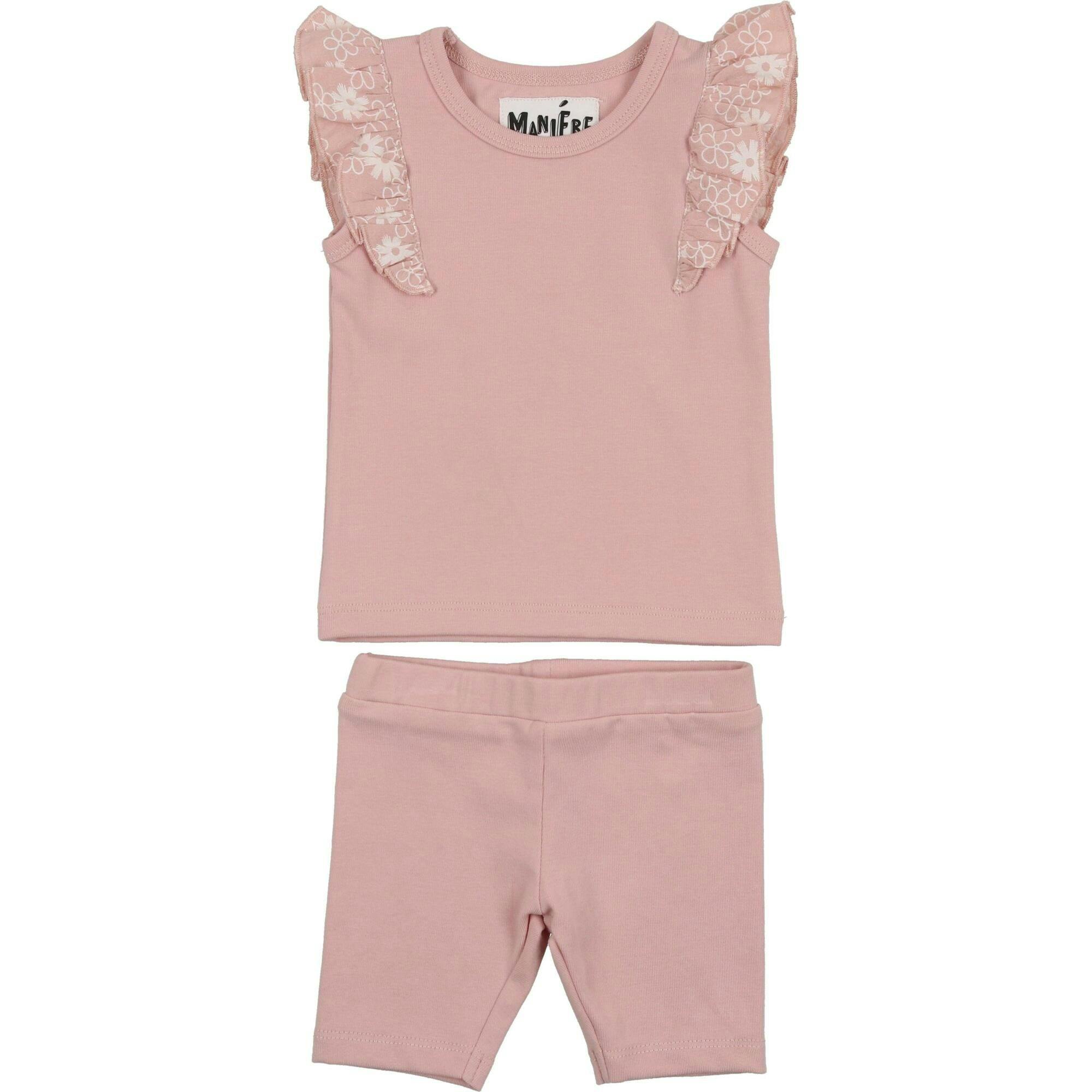 Shoulder Ruffle Top & Short Set