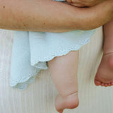 Cotton Knit Blanket, Blue