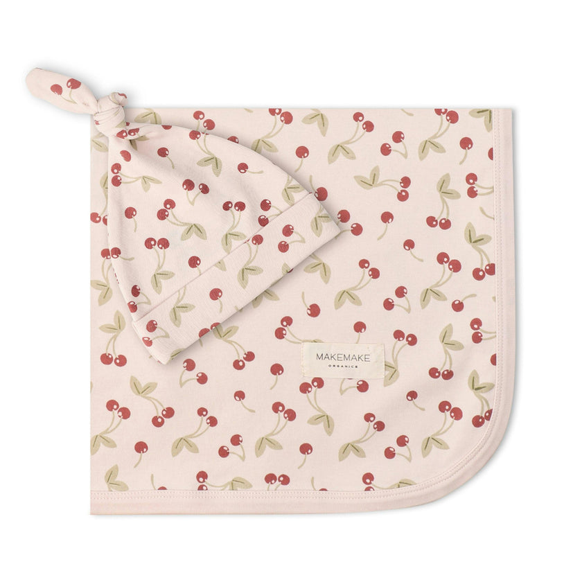 Organic Swaddle Blanket & Hat Set