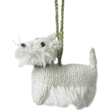 West Highland Terrier (Westie) Dog Hand Knit Christmas Ornament