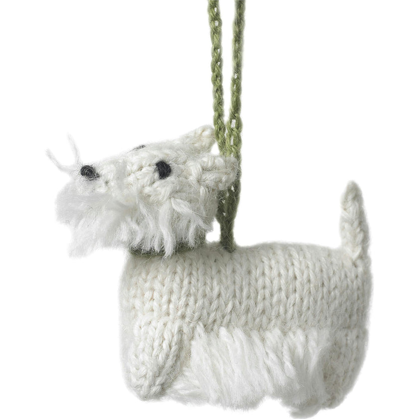 West Highland Terrier (Westie) Dog Hand Knit Christmas Ornament