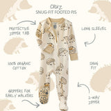 CRUZ Snug-fit Footed Baby Boys Pajamas