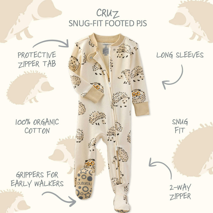 CRUZ Snug-fit Footed Baby Boys Pajamas