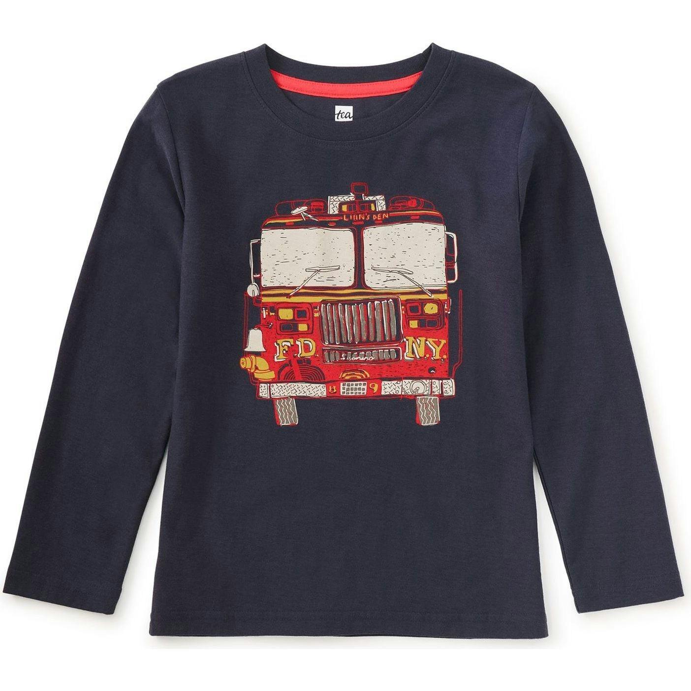 Fire Truck Graphic Tee, Blue
